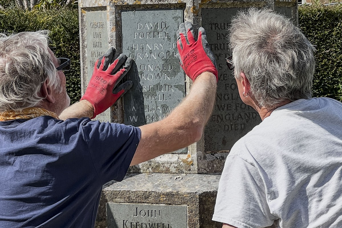 Replacing the panel with David's name on. July 2024