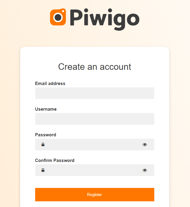 Create an account fields