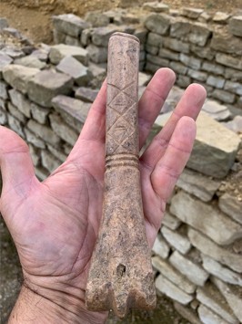 Carved Knife bone handle.